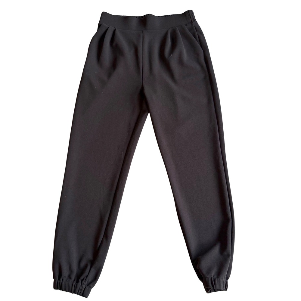 Shinestar Jogger Pants Elastic Waist Tapered Black Streetwear Minimalist Sz S